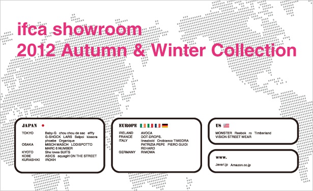 ifca showroom Exhibition　11/16(Wed)-18(Fri) 11:00-18:00